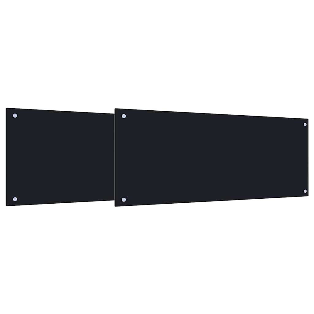 Vidaxxl salpicadero de cocina 2 piezas negro 100 x 40 cm vidrio templado