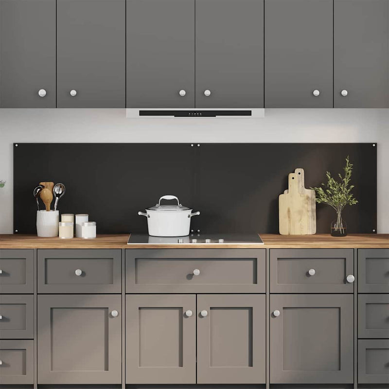 Vidaxxl salpicadero de cocina 2 piezas negro 100 x 50 cm vidrio templado