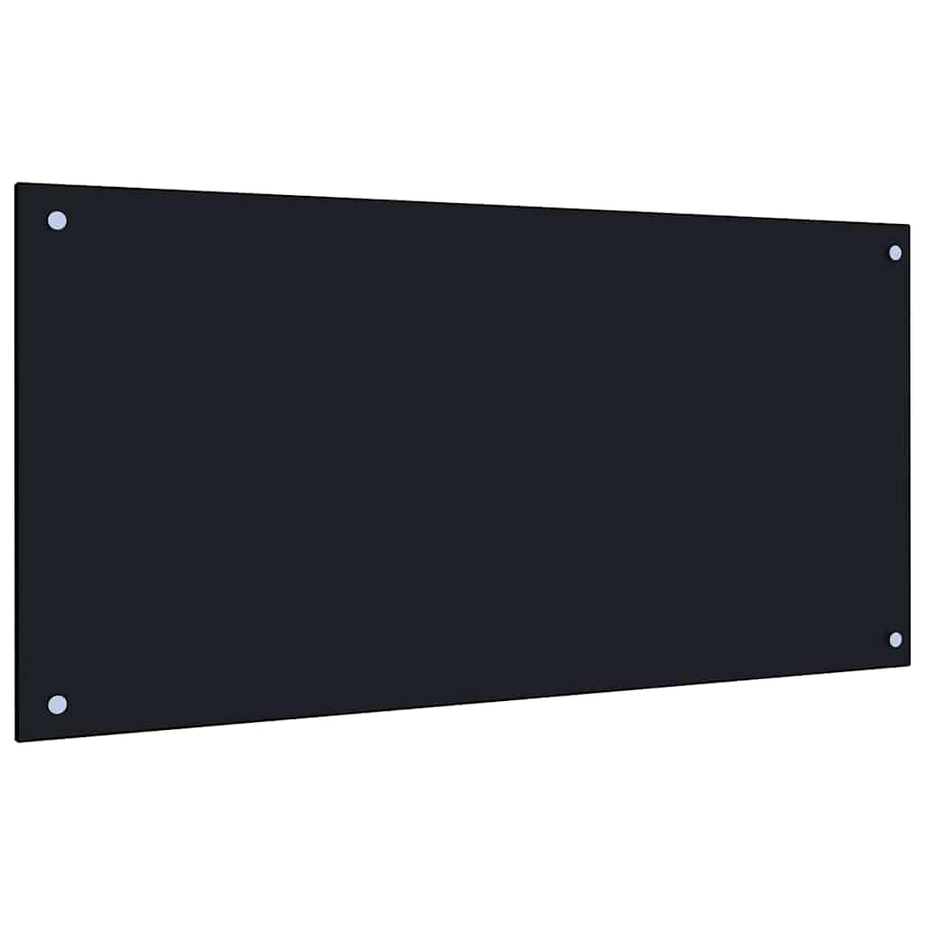 Vidaxxl salpicadero de cocina 2 piezas negro 100 x 50 cm vidrio templado