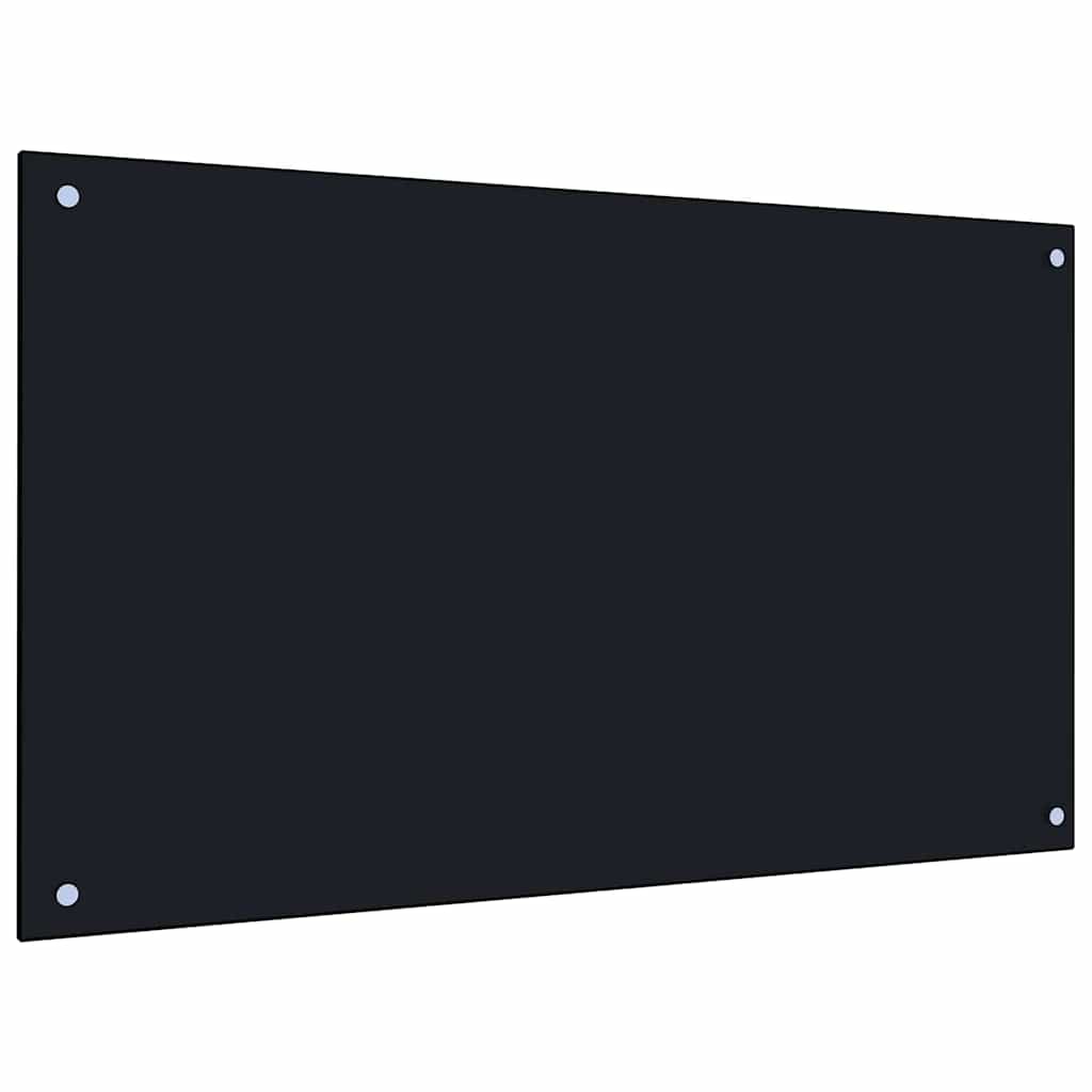 Vidaxxl salpicadero de cocina 2 piezas negro 100 x 60 cm vidrio templado