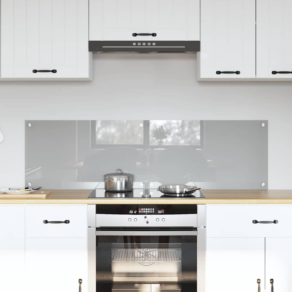 Vidaxxl salpicadero de cocina 2 piezas gris claro 70 x 40 cm vidrio templado