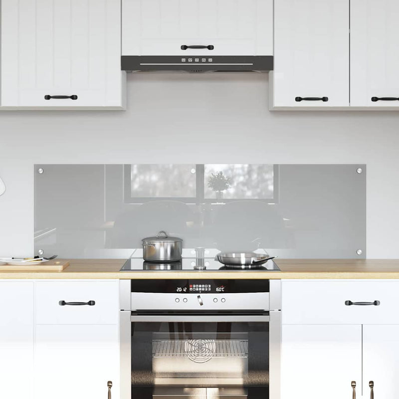 Vidaxxl salpicadero de cocina 2 piezas gris claro 70 x 40 cm vidrio templado