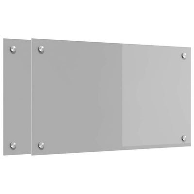 Vidaxl keuken spatscherm 2 pcs lichtgrijs 70 x 40 cm gehard glas