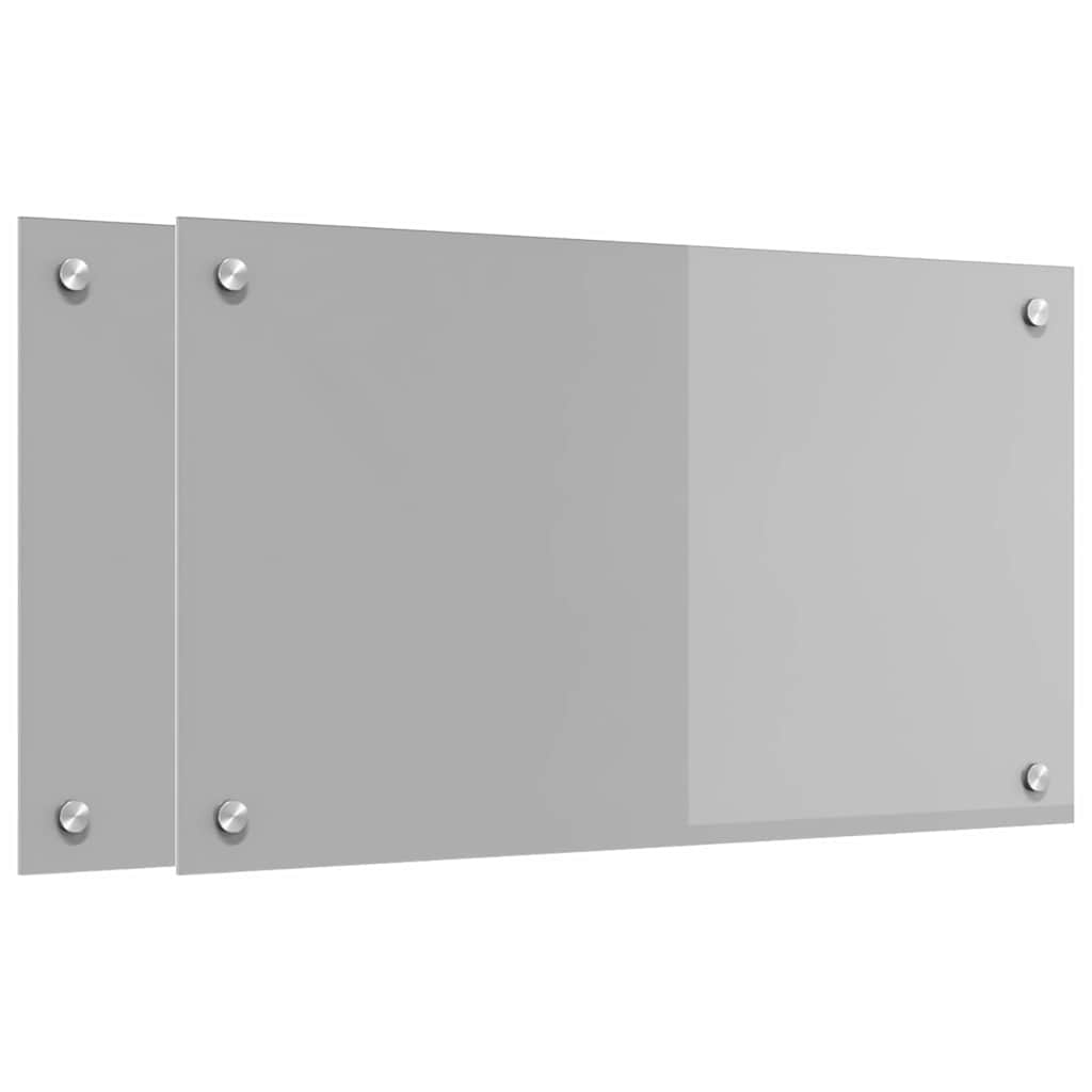 Vidaxxl salpicadero de cocina 2 piezas gris claro 70 x 40 cm vidrio templado