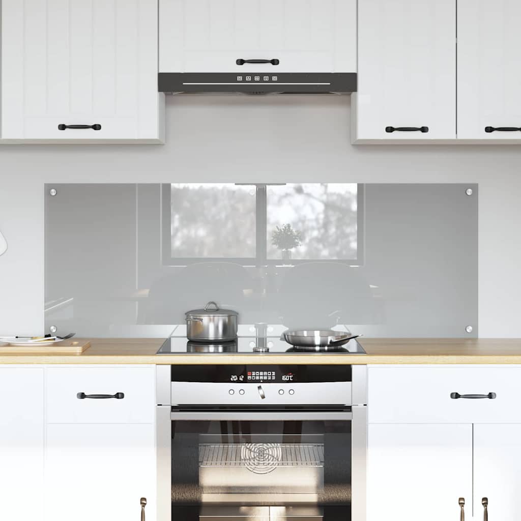 Vidaxxl salpicadero de cocina 2 piezas gris claro 70 x 50 cm vidrio templado