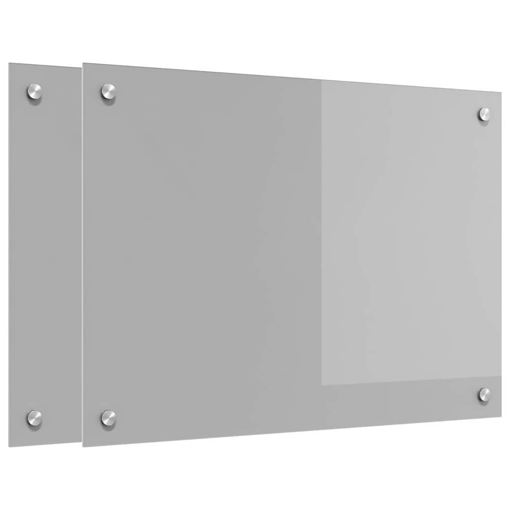 Vidaxxl salpicadero de cocina 2 piezas gris claro 70 x 50 cm vidrio templado