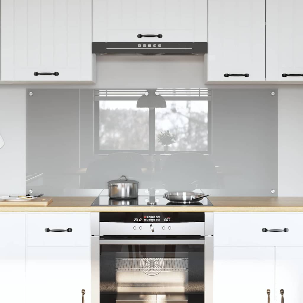 Vidaxxl salpicadero de cocina 2 piezas gris claro 70 x 60 cm vidrio templado