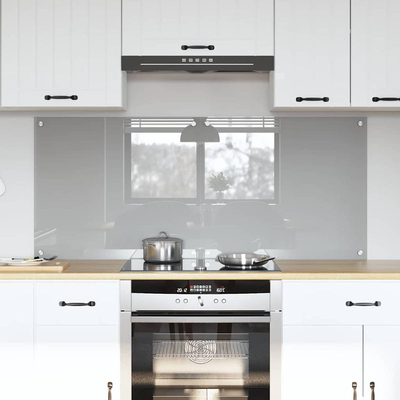 Vidaxxl salpicadero de cocina 2 piezas gris claro 70 x 60 cm vidrio templado
