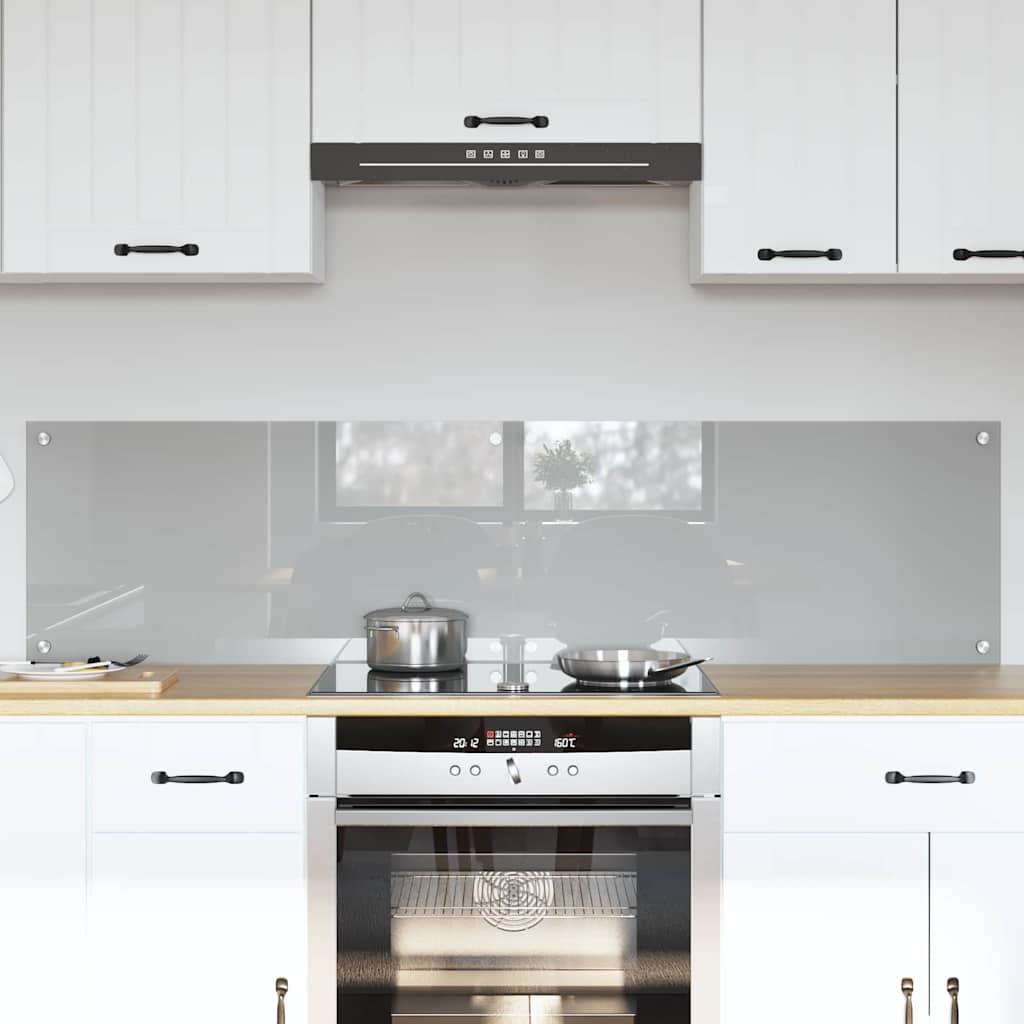 Vidaxxl salpicadero de cocina 2 piezas gris claro 80 x 40 cm vidrio templado