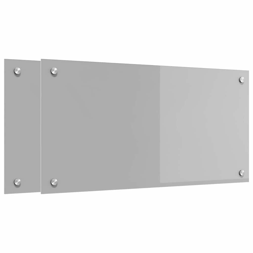 Vidaxxl salpicadero de cocina 2 piezas gris claro 80 x 40 cm vidrio templado