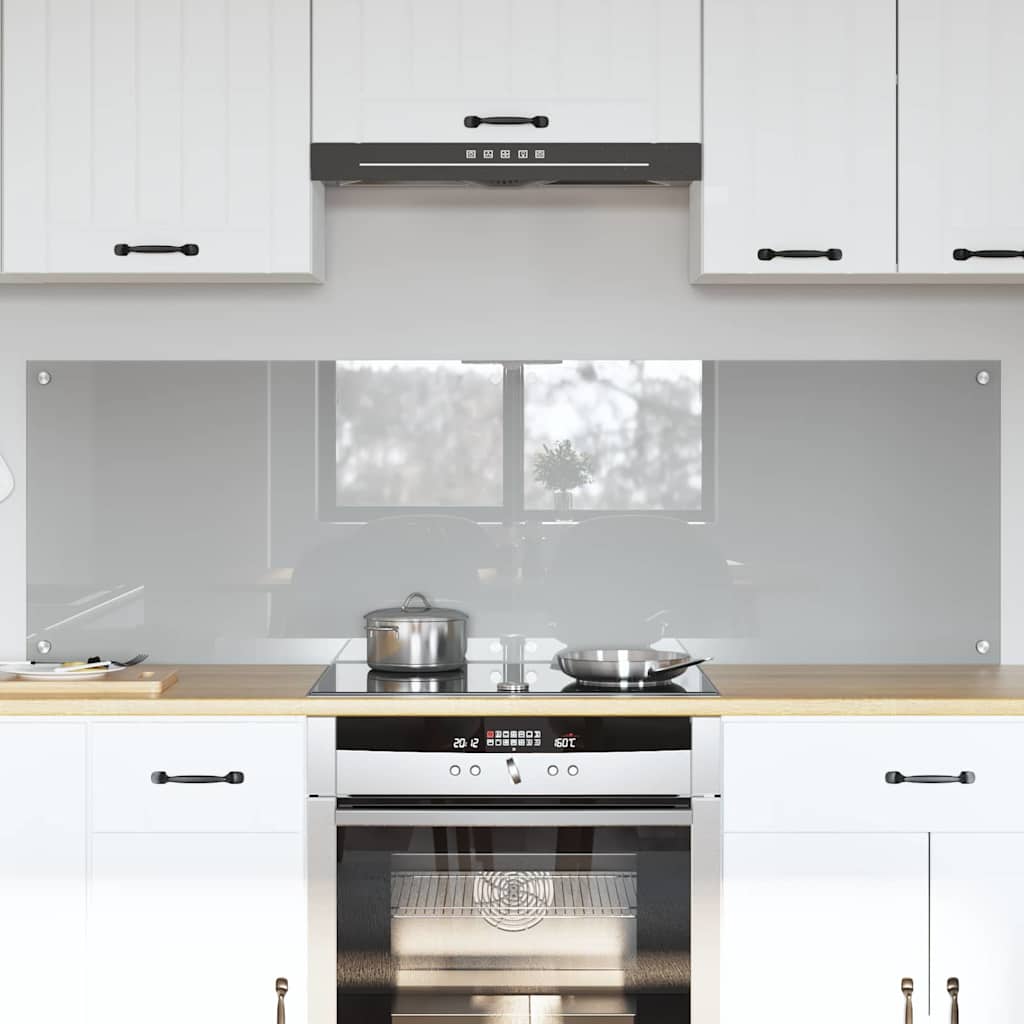 Vidaxxl salpicadero de cocina 2 piezas gris claro 80 x 50 cm vidrio templado