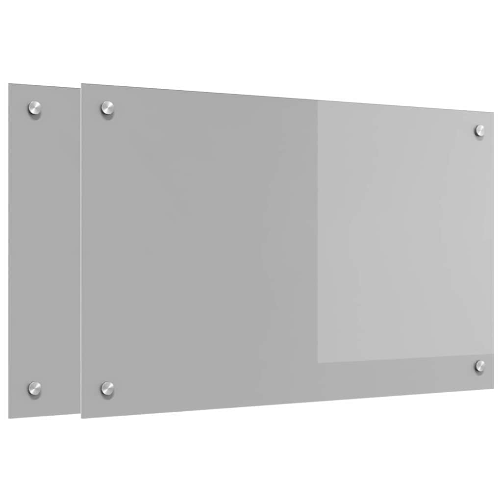Vidaxxl salpicadero de cocina 2 piezas gris claro 80 x 50 cm vidrio templado