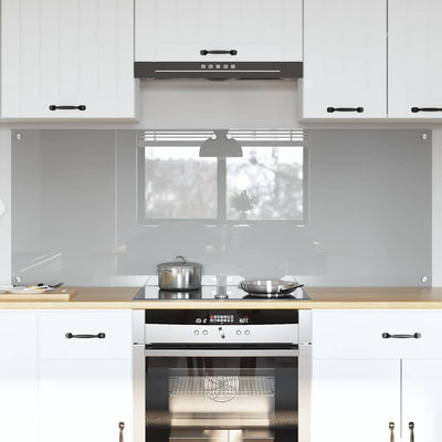 Paraschizzi cucina Vidaxxl 2 pezzi in vetro temperato grigio chiaro 80 x 60 cm
