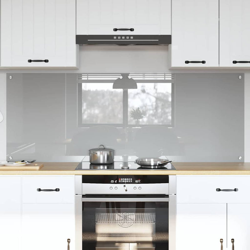 Vidaxxl salpicadero de cocina 2 piezas gris claro 80 x 60 cm vidrio templado