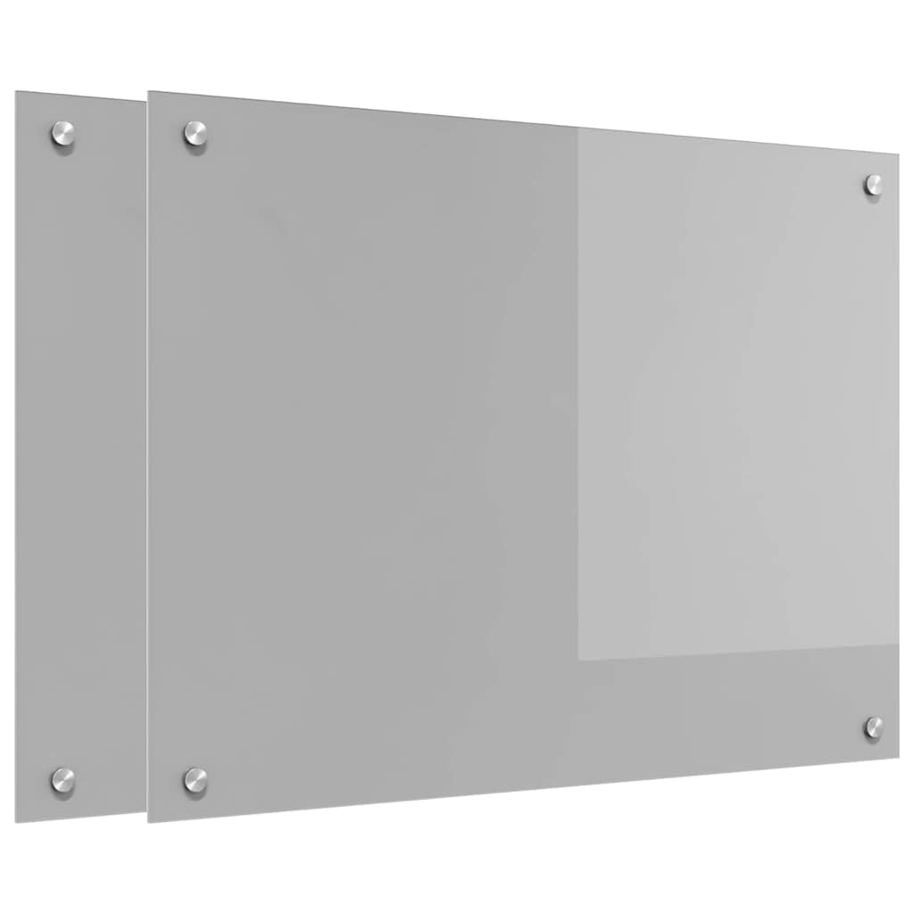 Vidaxxl salpicadero de cocina 2 piezas gris claro 80 x 60 cm vidrio templado