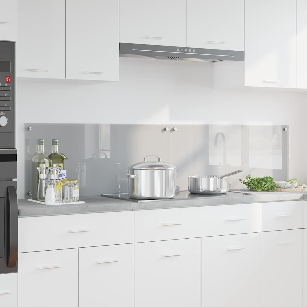 Vidaxxl salpicadero de cocina 2 piezas gris claro 90 x 40 cm vidrio templado