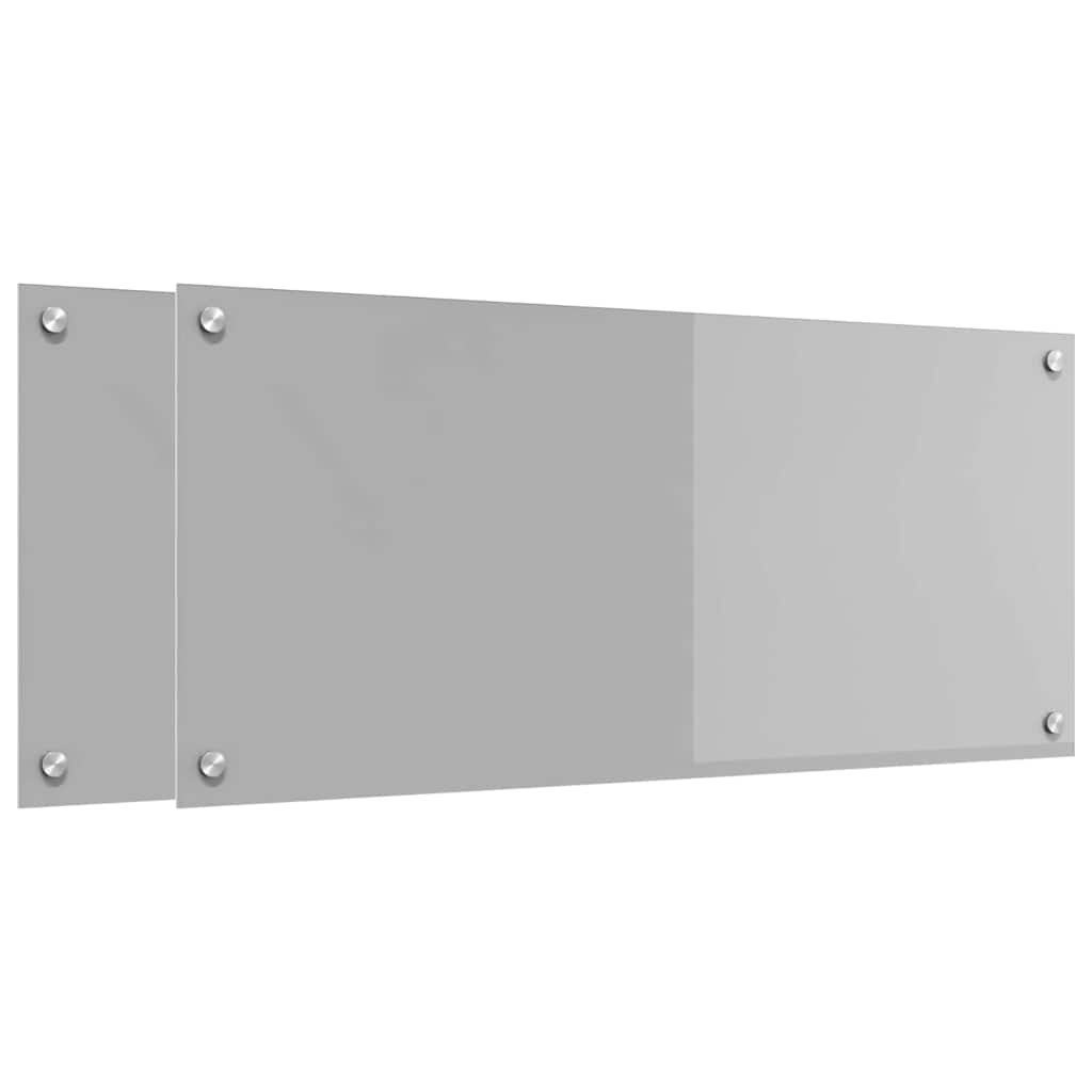 Vidaxxl salpicadero de cocina 2 piezas gris claro 90 x 40 cm vidrio templado