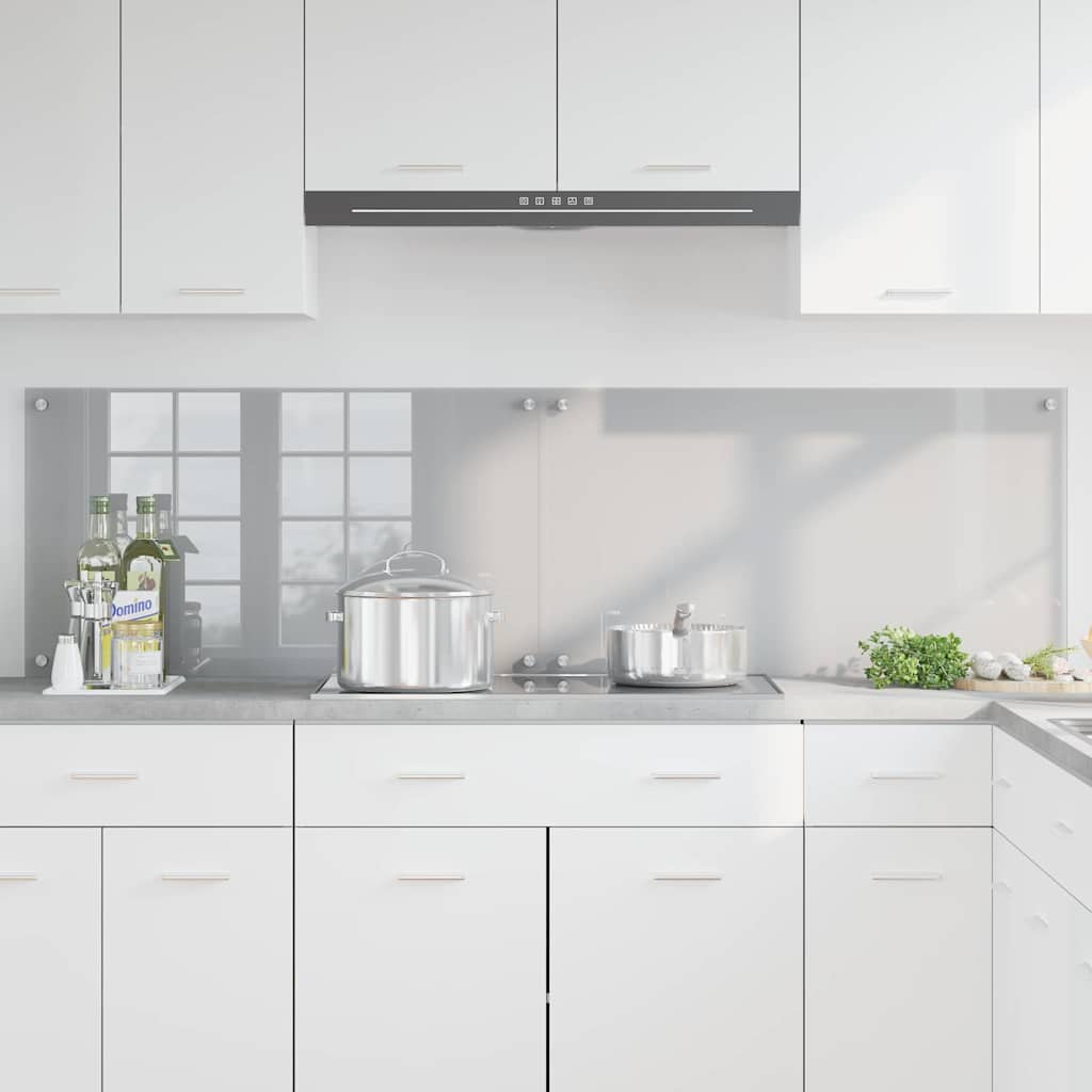 Vidaxxl salpicadero de cocina 2 piezas gris claro 90 x 50 cm vidrio templado
