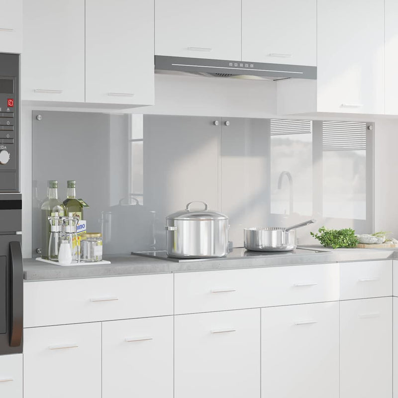 Vidaxxl salpicadero de cocina 2 piezas gris claro 90 x 60 cm vidrio templado