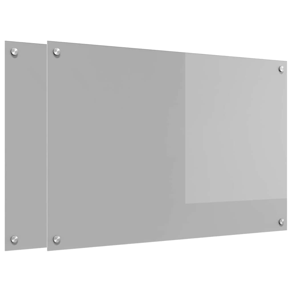Vidaxxl salpicadero de cocina 2 piezas gris claro 90 x 60 cm vidrio templado