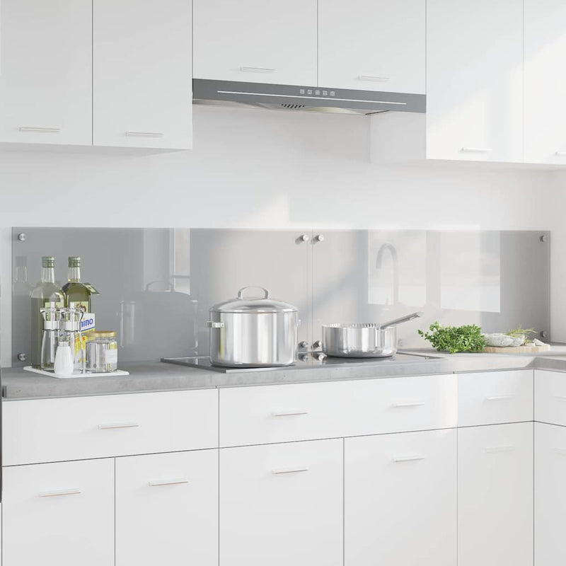 Vidaxxl salpicadero de cocina 2 piezas gris claro 100 x 40 cm vidrio templado