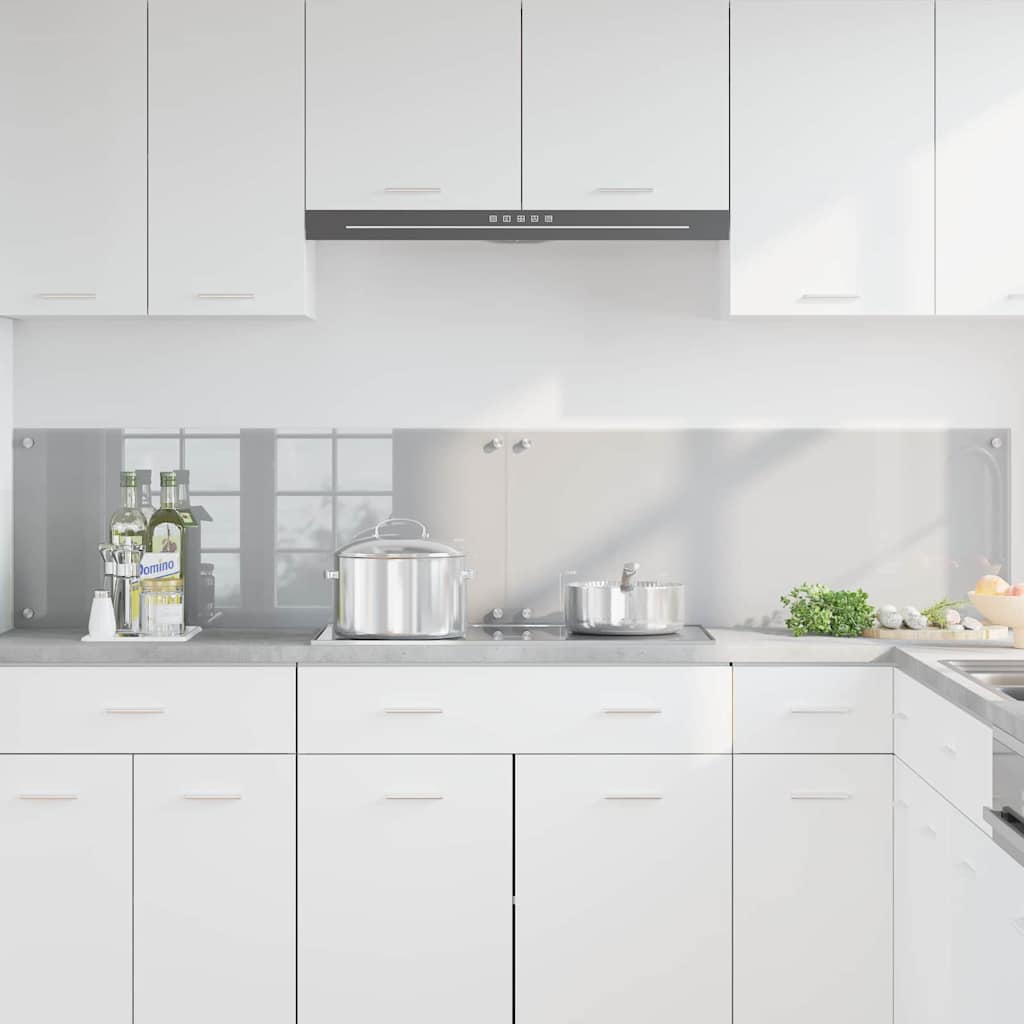 Vidaxxl salpicadero de cocina 2 piezas gris claro 100 x 40 cm vidrio templado