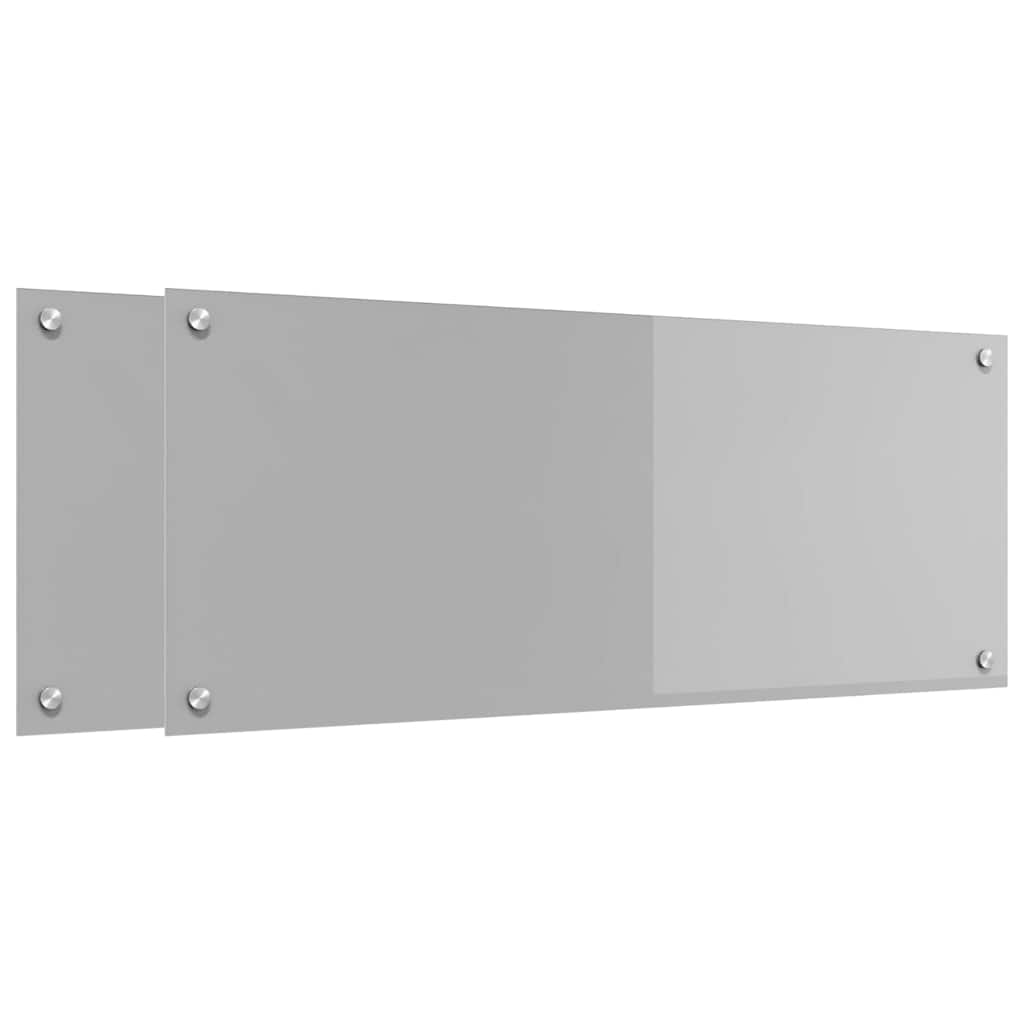 Vidaxxl salpicadero de cocina 2 piezas gris claro 100 x 40 cm vidrio templado