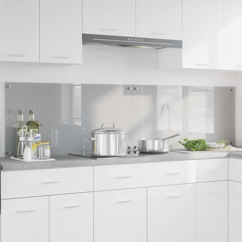 Vidaxxl salpicadero de cocina 2 piezas gris claro 100 x 50 cm vidrio templado