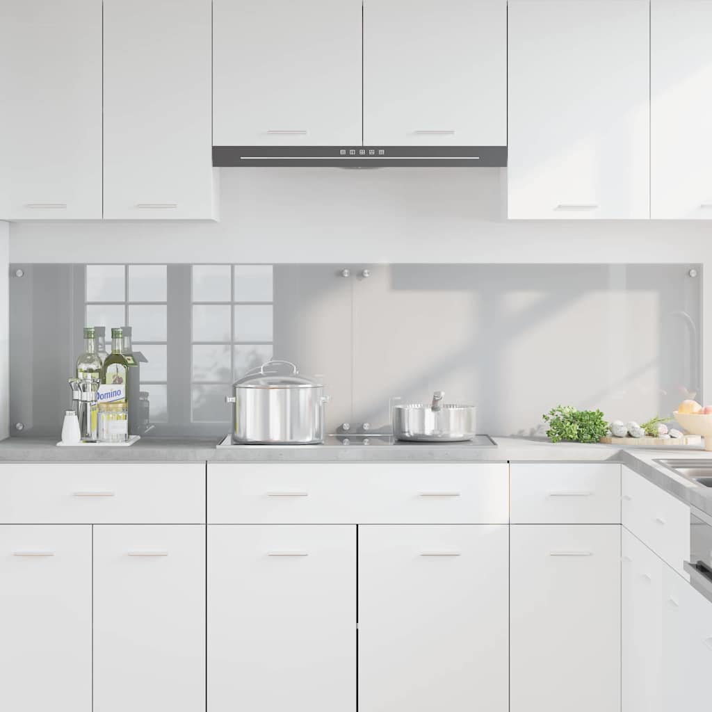 Vidaxxl salpicadero de cocina 2 piezas gris claro 100 x 50 cm vidrio templado