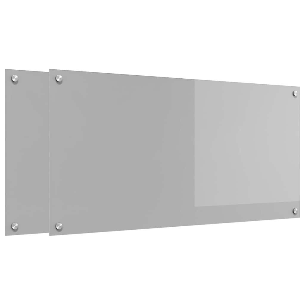 Vidaxxl salpicadero de cocina 2 piezas gris claro 100 x 50 cm vidrio templado