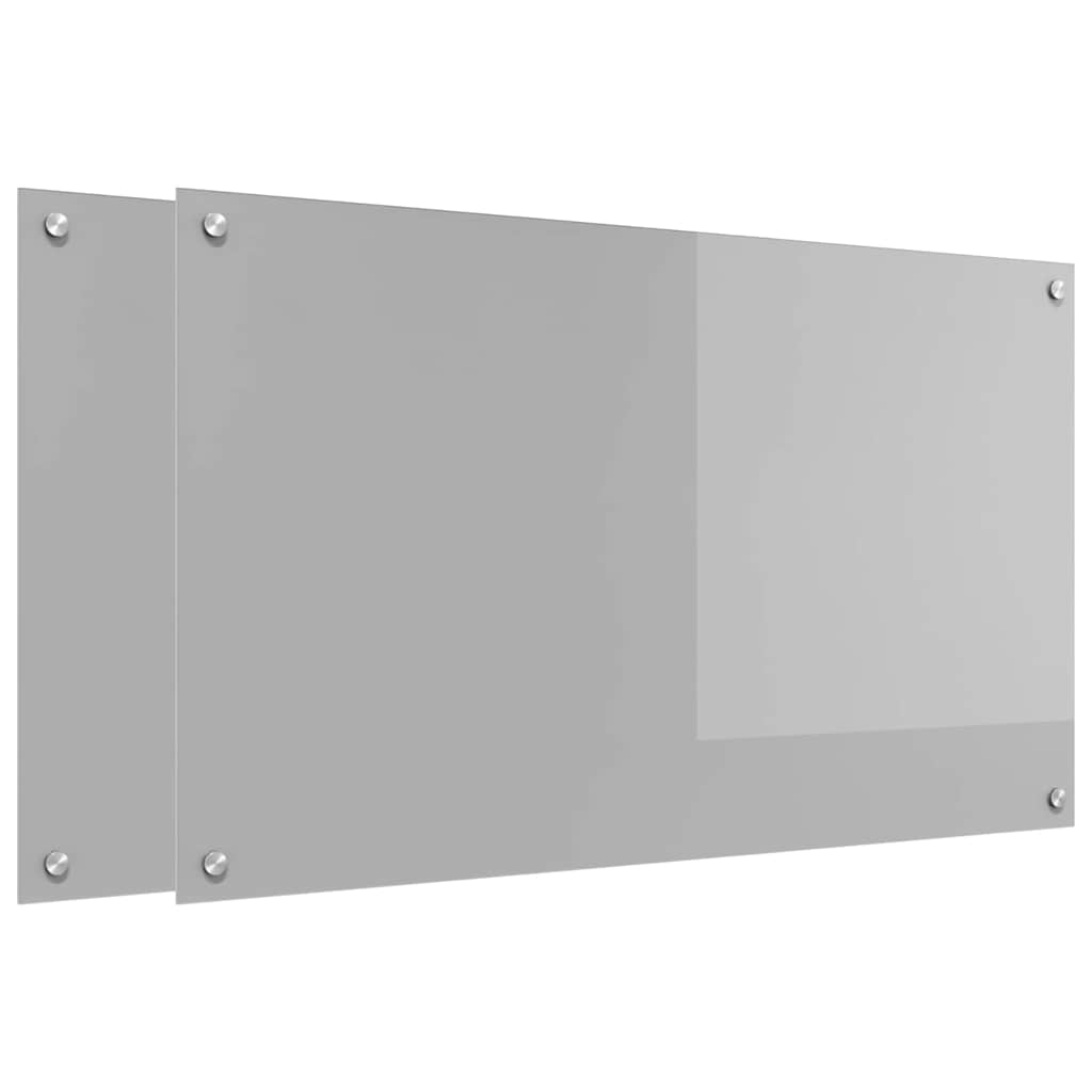 Paraschizzi cucina Vidaxxl 2 pezzi in vetro temperato grigio chiaro 100 x 60 cm