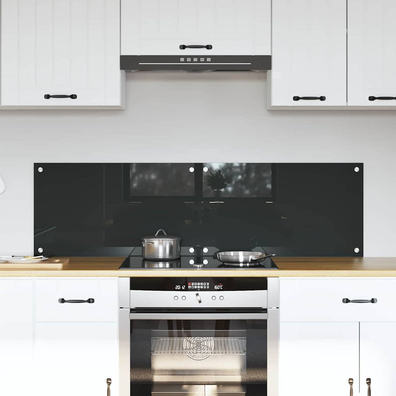 Vidaxxl salpicadero de cocina 2 piezas gris oscuro 70 x 40 cm vidrio templado