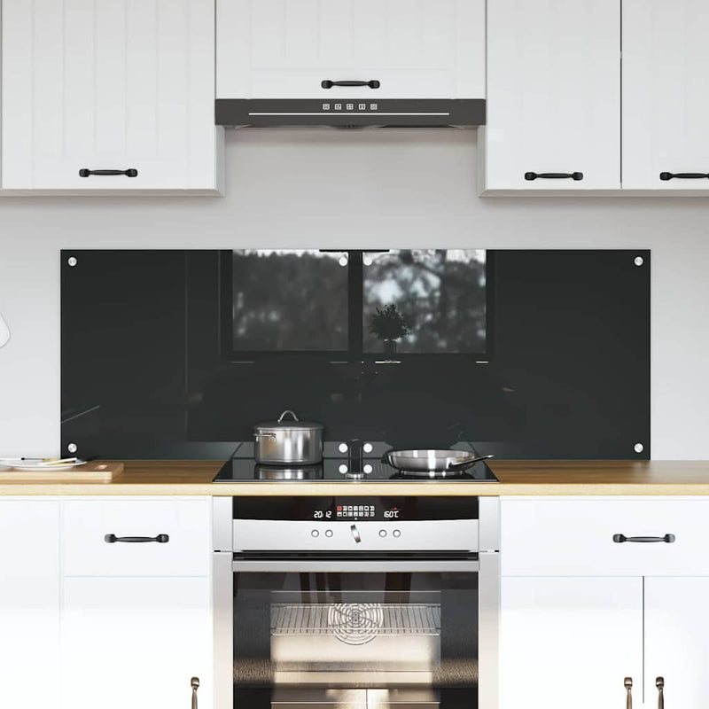 Vidaxxl salpicadero de cocina 2 piezas gris oscuro 70 x 50 cm vidrio templado