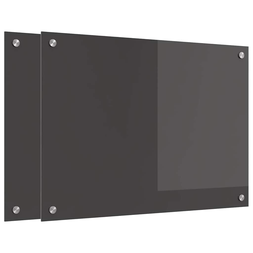Vidaxxl salpicadero de cocina 2 piezas gris oscuro 70 x 50 cm vidrio templado