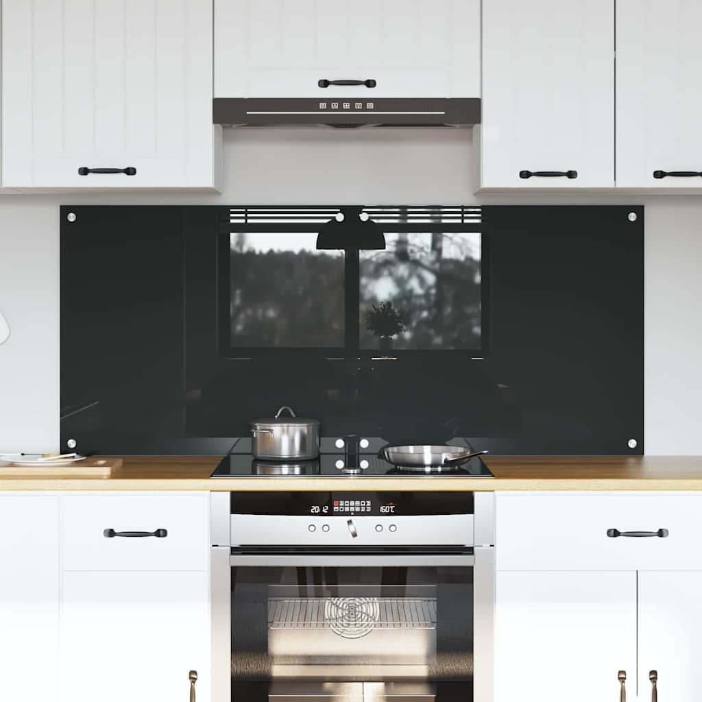 Vidaxxl salpicadero de cocina 2 piezas gris oscuro 70 x 60 cm vidrio templado