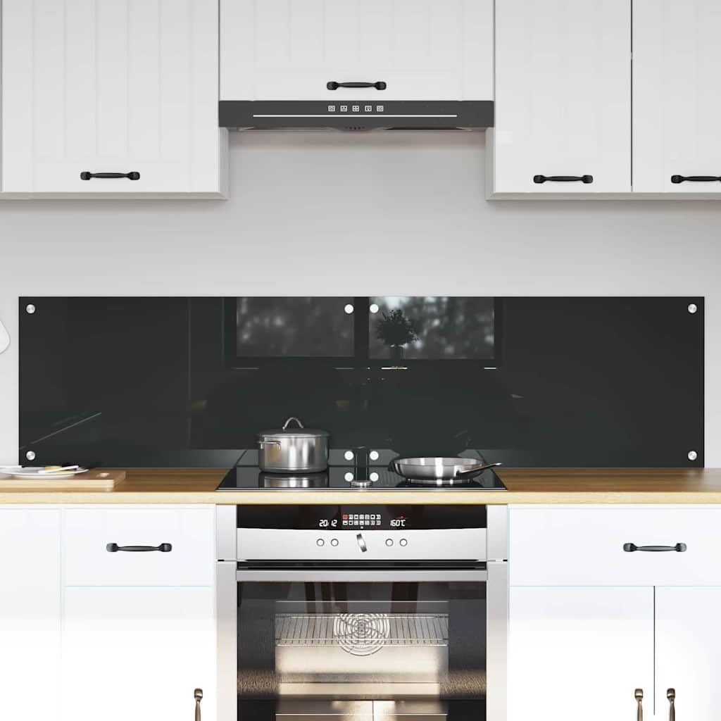 Vidaxxl salpicadero de cocina 2 piezas gris oscuro 80 x 40 cm vidrio templado
