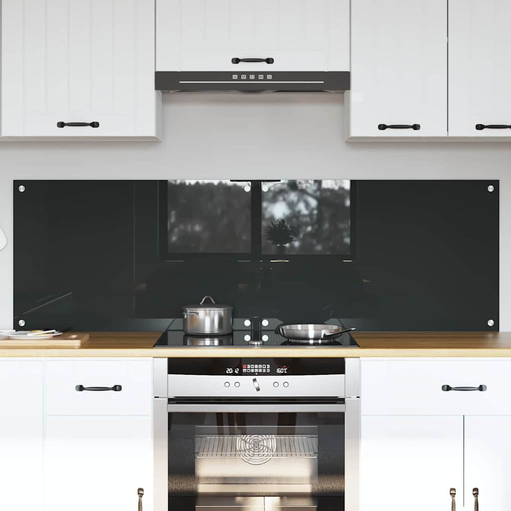 Vidaxxl salpicadero de cocina 2 piezas gris oscuro 80 x 50 cm vidrio templado