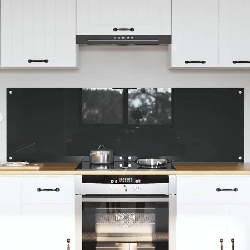 Vidaxxl salpicadero de cocina 2 piezas gris oscuro 80 x 50 cm vidrio templado