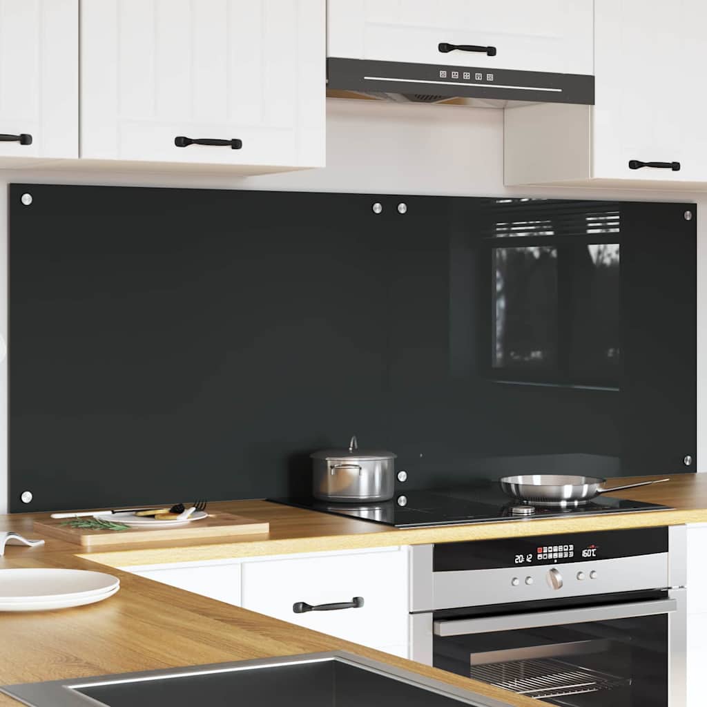 Vidaxxl salpicadero de cocina 2 piezas gris oscuro 80 x 60 cm vidrio templado