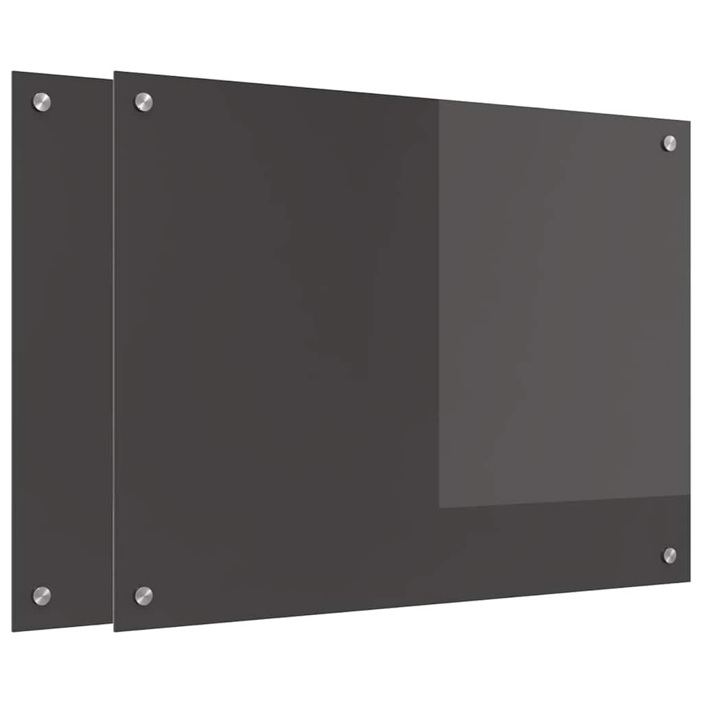Vidaxxl salpicadero de cocina 2 piezas gris oscuro 80 x 60 cm vidrio templado