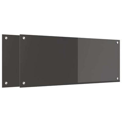 Vidaxl keuken spatscherm 2 pcs donkergrijs 100 x 40 cm gehard glas