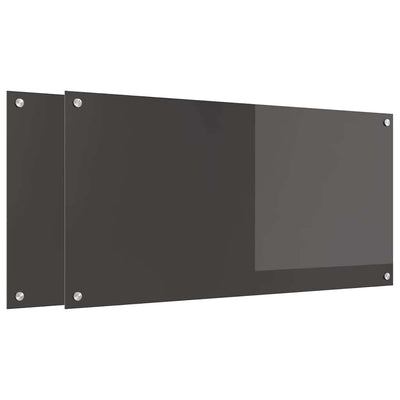 Vidaxl keuken spatscherm 2 pcs donkergrijs 100 x 50 cm gehard glas