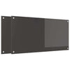 Vidaxxl salpicadero de cocina 2 piezas gris oscuro 100 x 50 cm vidrio templado