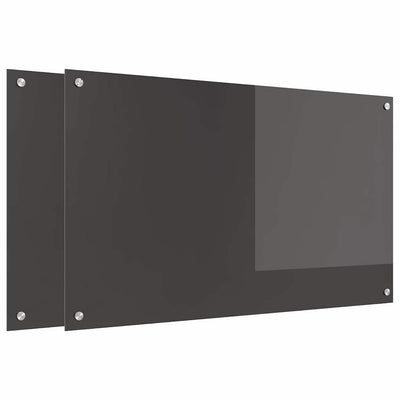 Vidaxl keuken spatscherm 2 pcs donkergrijs 100 x 60 cm gehard glas