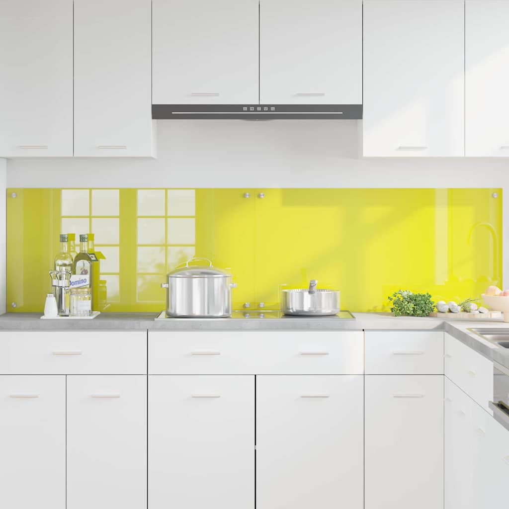 Vidaxl keuken spatscherm 2 pcs geel 100 x 50 cm gehard glas