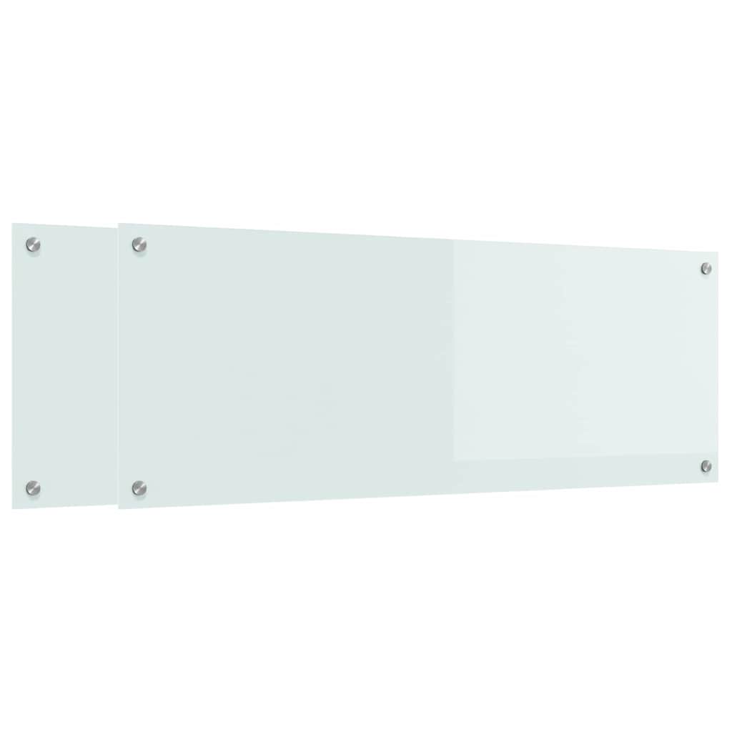 Vidaxxl salpicadero de cocina 2 piezas blanco 110 x 40 cm vidrio templado