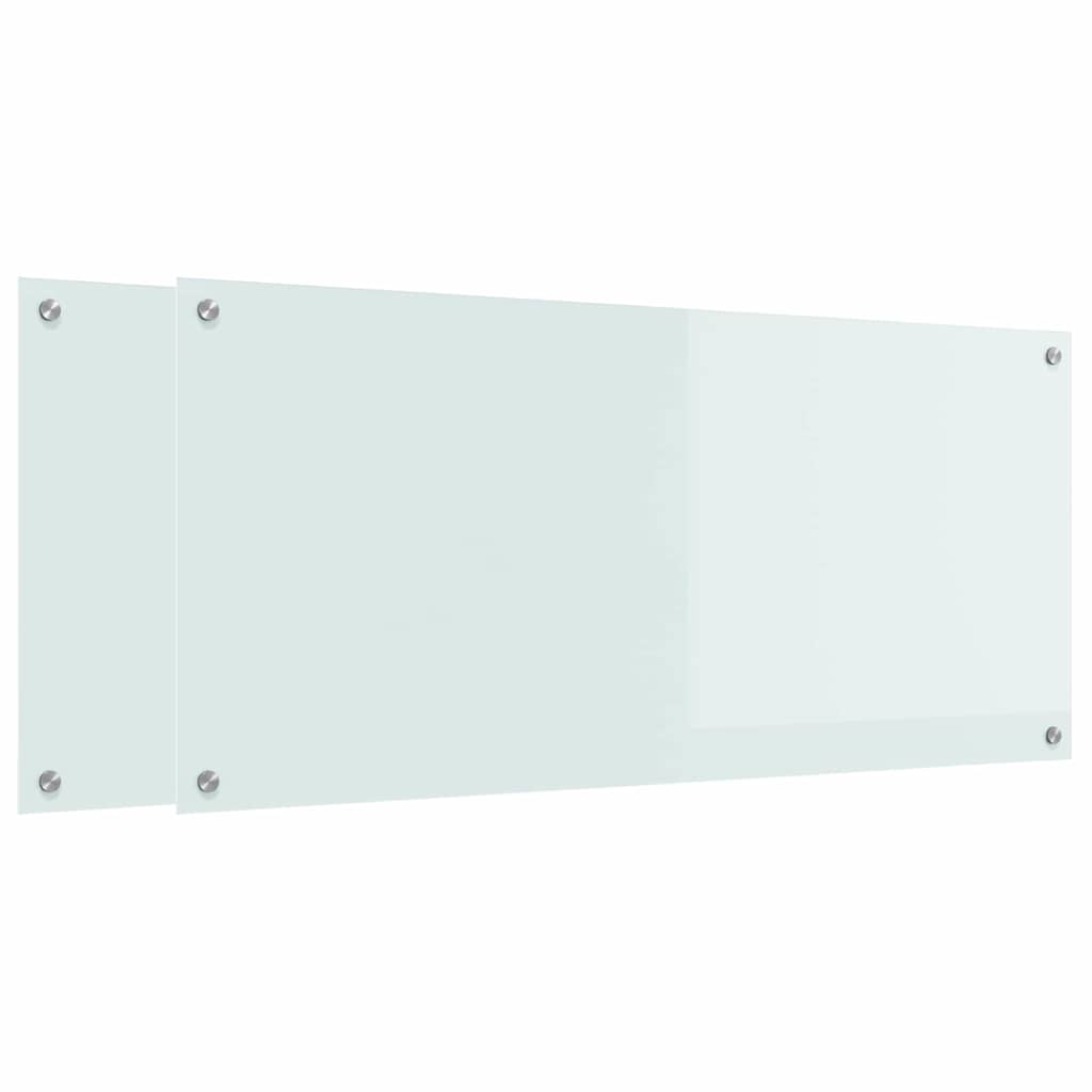 VidaXL salpicadero de cocina 2 uds blanco 110 x 50 cm vidrio templado