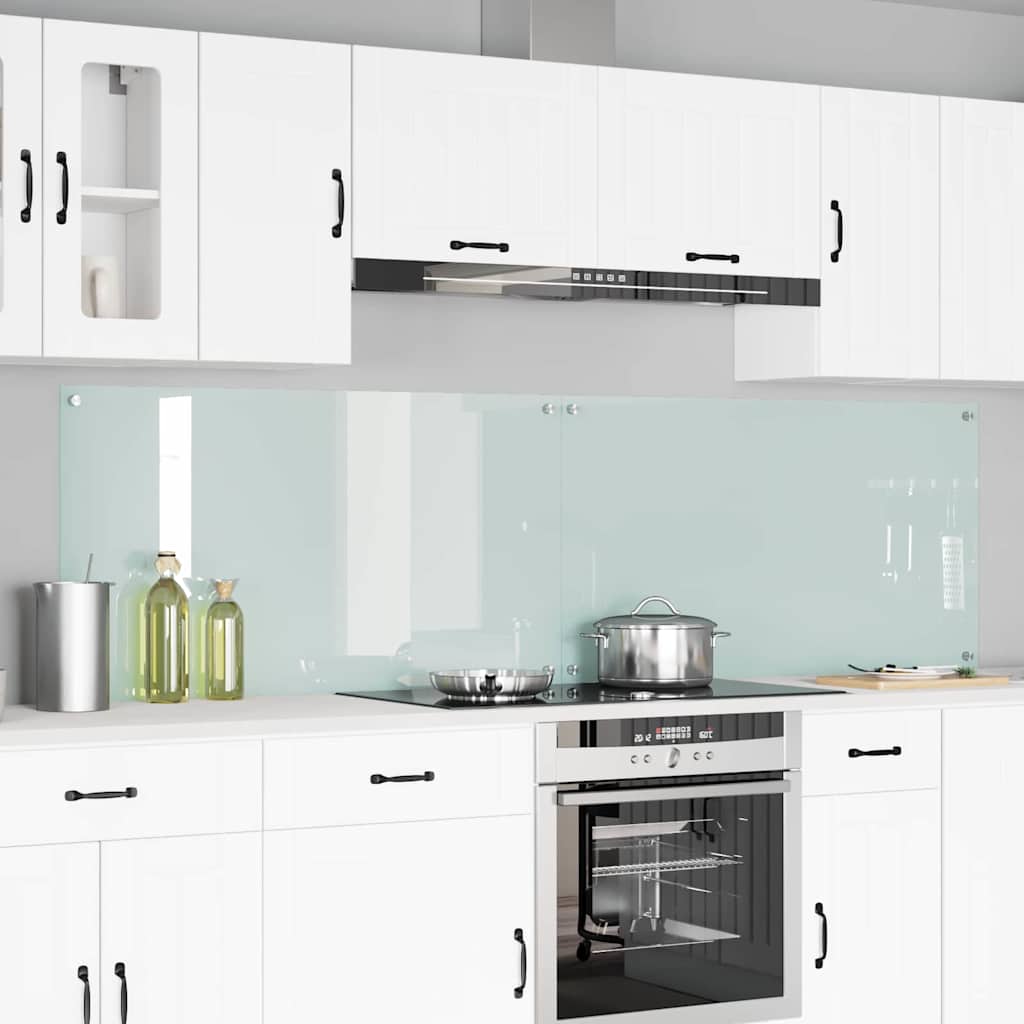 Vidaxxl salpicadero de cocina 2 piezas blanco 110 x 60 cm vidrio templado
