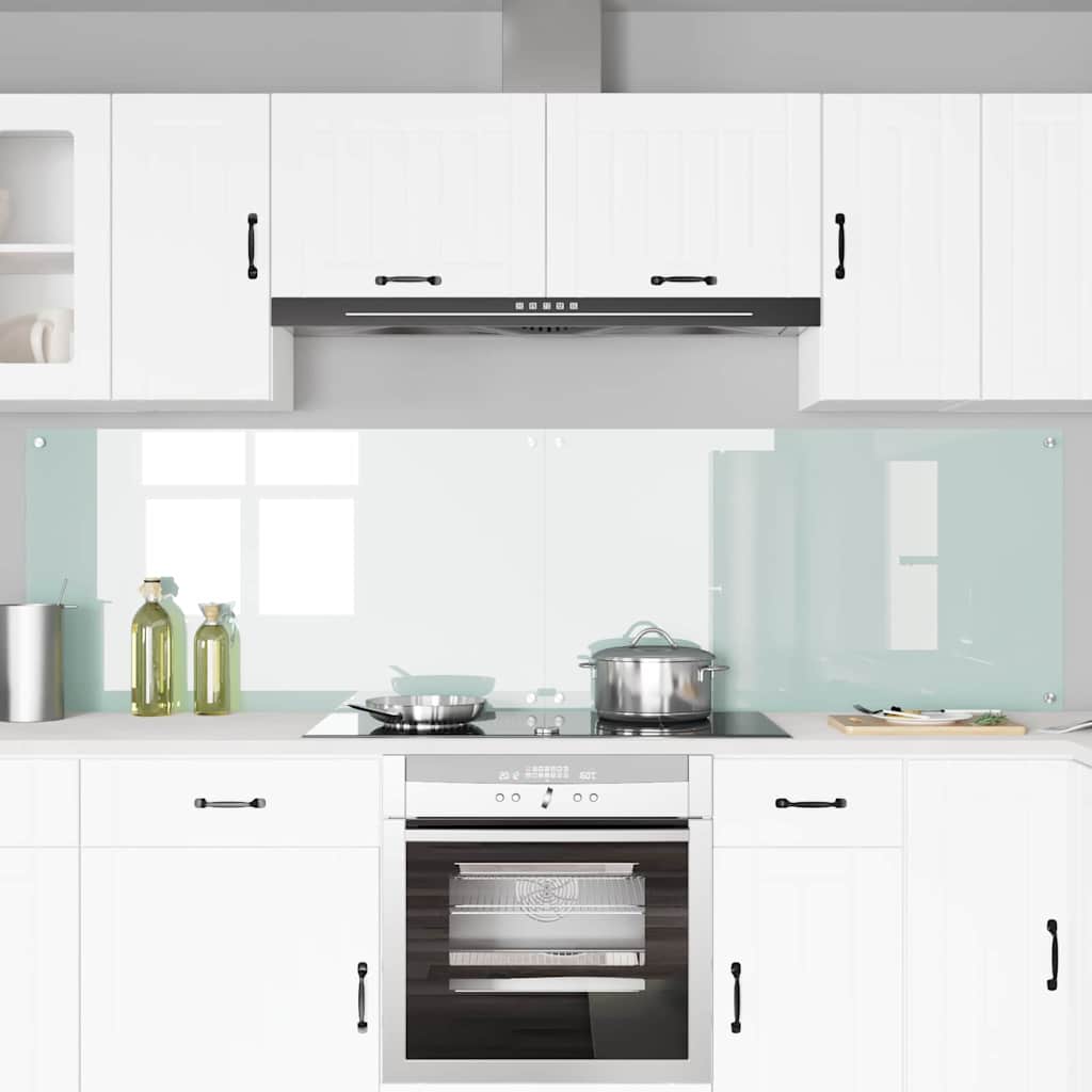 Vidaxxl salpicadero de cocina 2 piezas blanco 110 x 60 cm vidrio templado