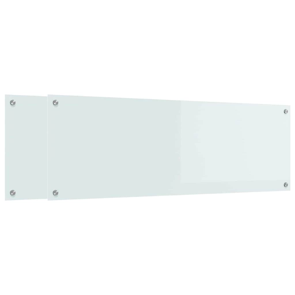 VidaXL salpicadero de cocina 2 piezas blanco 120 x 40 cm vidrio templado
